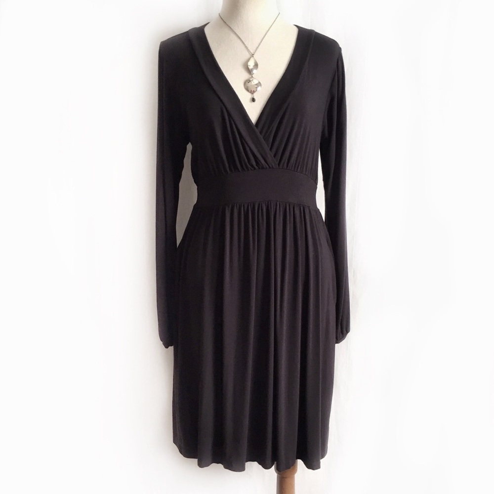 Kersh Essentials Black Jersey Long Sleeve Dress